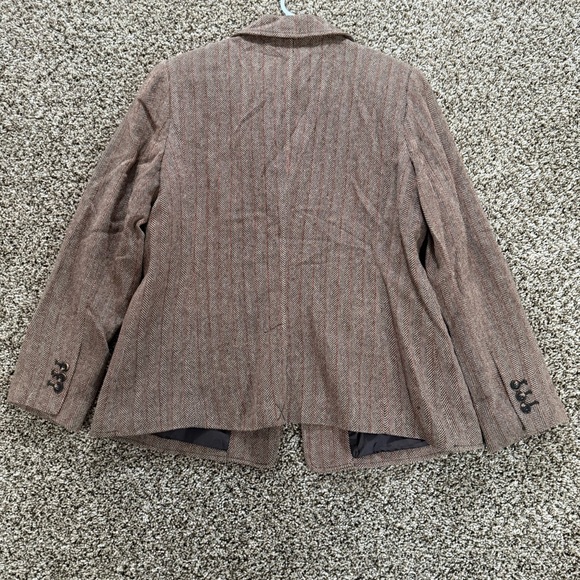 Chadwicks Women’s Plus Size 18 Wool Blend Herringbone Blazer Brown Lined Jacket - Picture 9 of 9